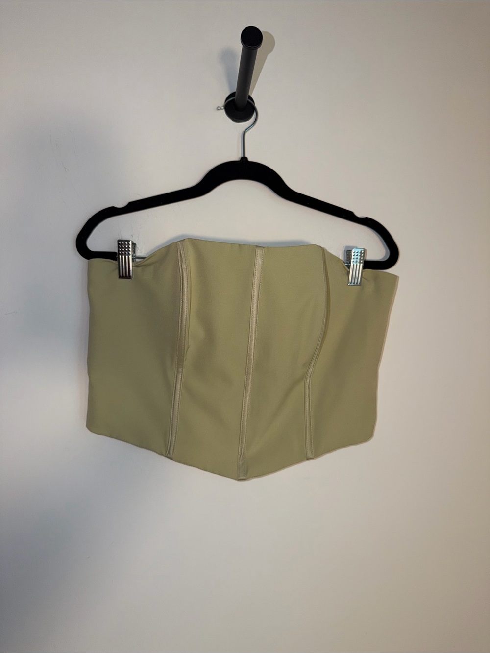 Kendall & Kylie Pale Olive Strapless Bustier